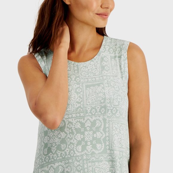 NWT Womens Petite Size Large LP Style & Co. Bandana Print Flip Flop Mini Dress - Picture 2 of 4